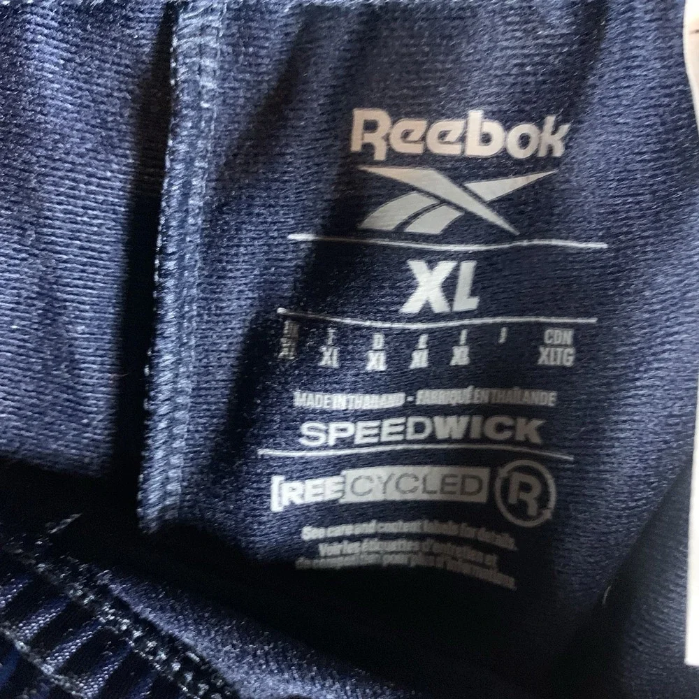 Reebok Women's Track Pants XL Navy Blue Rraining BV Tricot Pockets Wide‎ Leg - Picture 3 of 10